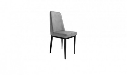 Pack de 4 sillas de comedor Oslo tapizadas en cuatro acabados con patas metalicas negras en Mallorca.
