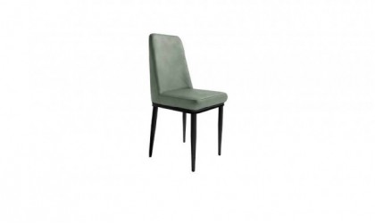 Pack de 4 sillas de comedor Oslo tapizadas en cuatro acabados con patas metalicas negras en Mallorca.