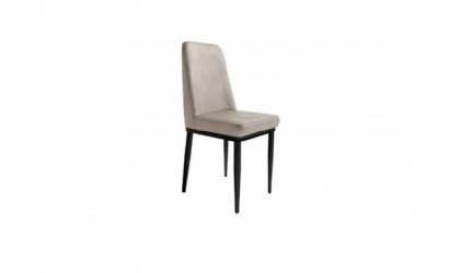 Pack de 4 sillas de comedor Oslo tapizadas en cuatro acabados con patas metalicas negras en Mallorca.