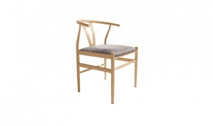 Pack de 2 sillas de comedor de metal con asiento tapizado en Mallorca.