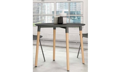 Mesa de comedor redonda de 90cm de diámetro con patas de madera
