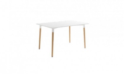 Mesa de comedor rectangular de 120cm con patas de madera