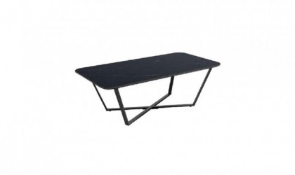 Mesa de centro rectangular con patas metálicas