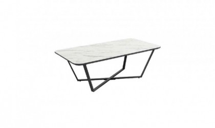 Mesa de centro rectangular con patas metálicas
