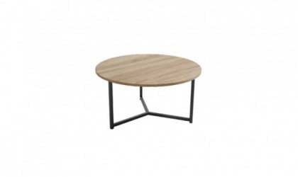 Mesa de centro redonda de 80cm de diámetro de metal negro