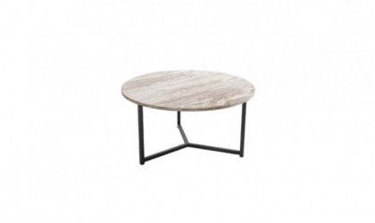 Mesa de centro redonda de 80cm de diámetro de metal negro