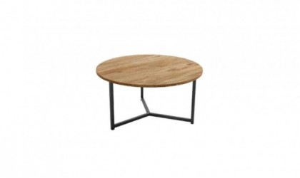 Mesa de centro redonda de 80cm de diámetro de metal negro