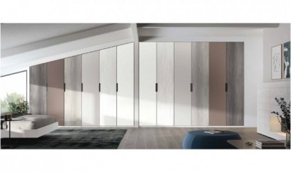 Armario de 6 puertas 298.4x240 con puertas de madera en distintos acabados