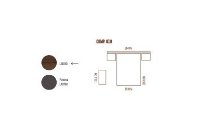 Dormitorio con cabecero en tonos pizarra y legend