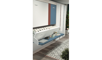 Dormitorio juvenil con cama doble abatible horizontal