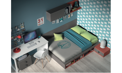 Dormitorio juvenil con escritorio