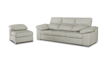 Sofá con chaiselongue partido con asientos extraíbles al suelo MUMBAI