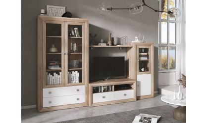 +2 Comedor blanco y blanco/madera