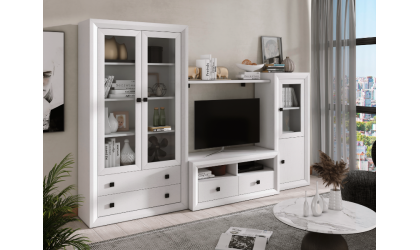 +2 Comedor blanco y blanco/madera