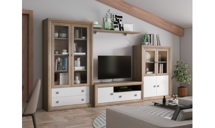 +2 Comedor madera/blanco