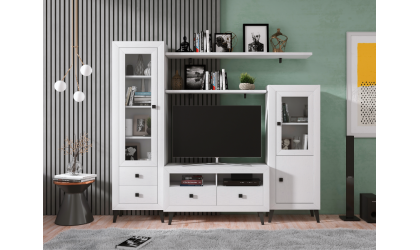 +7 Comedor doble estante colores blanco/madera/pizarra/tibet