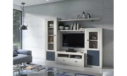 +7 Comedor doble estante colores blanco/madera/pizarra/tibet