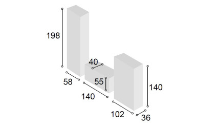 +4 Comedor con bodeguero 2 puertas blanco/madera/pizarra/tibet