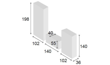 +2 Comedor con vitrina y bodeguero 2 puertas madera/blanco