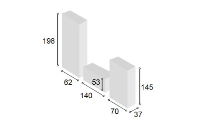 Comedor blanco/madera tibet/ pizarra