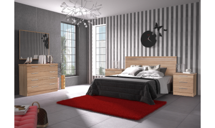 Dormitorio de matrimonio en color blanco o madera