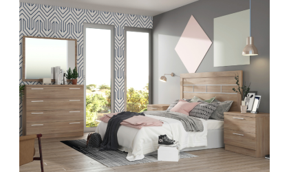 Dormitorio de matrimonio moderno con opcion de blanco o madera