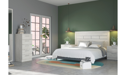 Dormitorio de matrimonio moderno con opcion de blanco o madera