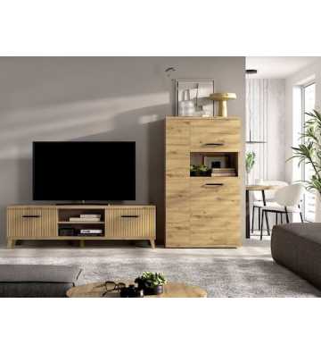 Mueble de salón moderno en Nordic de 230 cm