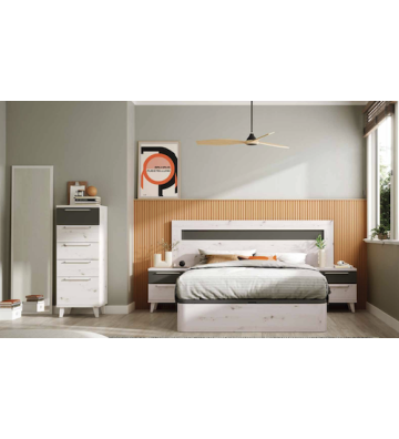 Dormitorio completo en color Nieve y Grafito