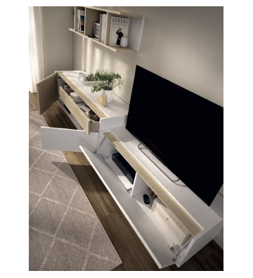 Composición moderna en Blanco y Roble Natural