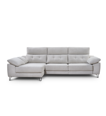 Sofá Chaise Longue con Asientos Extraíbles y Cabezal Reclinable