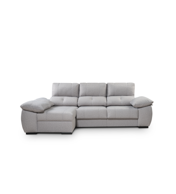 Sofá chaise longue deslizante con pufs y arcón abatible